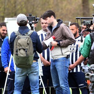 Vedran Ćorluka i Robert Knjaz na snimanju