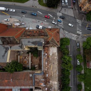 Zagreb: Pogled iz zraka na mjesto gdje se urušio dio zgrade u Klaićevoj ulici