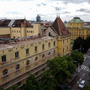 Zagreb: Pogled iz zraka na mjesto gdje se urušio dio zgrade u Klaićevoj ulici