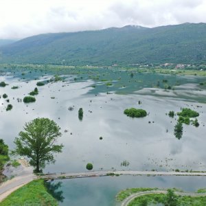 Fotografije iz zraka poplavljenih polja na vrgoračkom području