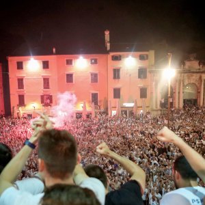 Zadar slavi svoje heroje - doček košarkaša Zadra na Narodnom trgu, 4.6.2023.