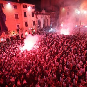 Zadar slavi svoje heroje - doček košarkaša Zadra na Narodnom trgu, 4.6.2023.