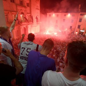 Zadar slavi svoje heroje - doček košarkaša Zadra na Narodnom trgu, 4.6.2023.