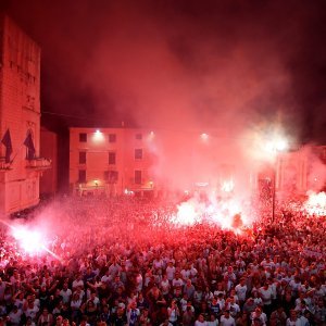 Zadar slavi svoje heroje - doček košarkaša Zadra na Narodnom trgu, 4.6.2023.