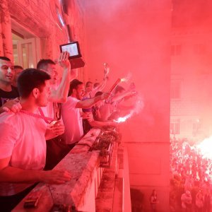 Zadar slavi svoje heroje - doček košarkaša Zadra na Narodnom trgu, 4.6.2023.