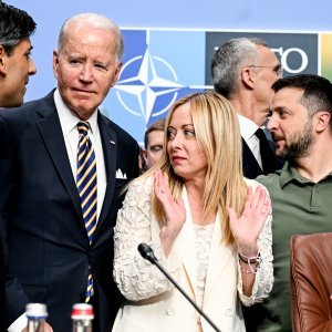 Rishi Sunak, Joe Biden, Giorgia Meloni, Jens Stoltenberg, Volodimir Zelenski