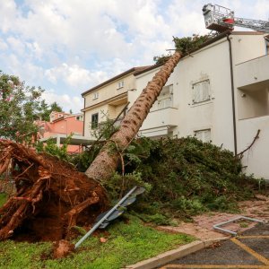 Jak vjetar popraćen obilnom kišom poharao Novigrad i okolicu