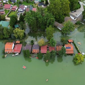 Đelekovec: Pogled iz zraka na posljedice poplave na jezeru Šoderica