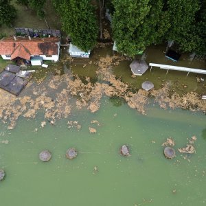 Đelekovec: Pogled iz zraka na posljedice poplave na jezeru Šoderica