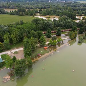 Đelekovec: Pogled iz zraka na posljedice poplave na jezeru Šoderica