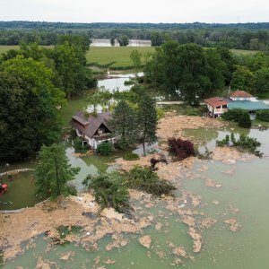 Đelekovec: Pogled iz zraka na posljedice poplave na jezeru Šoderica