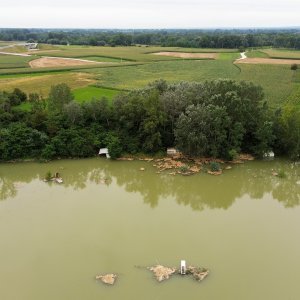 Đelekovec: Pogled iz zraka na posljedice poplave na jezeru Šoderica