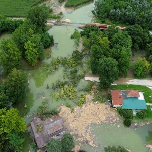 Đelekovec: Pogled iz zraka na posljedice poplave na jezeru Šoderica