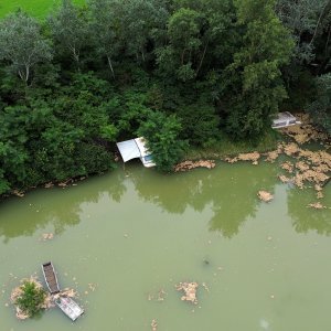 Đelekovec: Pogled iz zraka na posljedice poplave na jezeru Šoderica