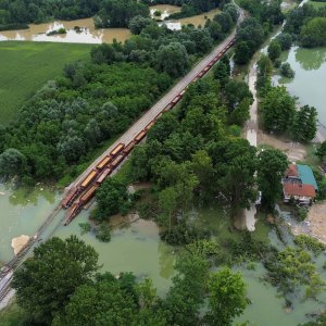 Đelekovec: Pogled iz zraka na posljedice poplave na jezeru Šoderica