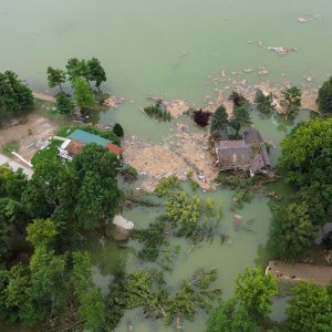 Đelekovec: Pogled iz zraka na posljedice poplave na jezeru Šoderica