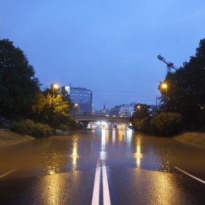 Poplavljen podvožnjak u Ljubljani