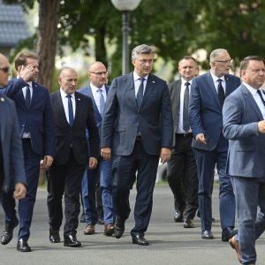 Mario Banožić, Tomo Medved, Andrej Plenković, Davor Božinović