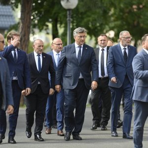 Mario Banožić, Tomo Medved, Andrej Plenković, Davor Božinović