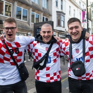 Cardiff, 15.10.2023 - Nogomet: Hrvatski navijači pred utakmicu Wales - Hrvatska