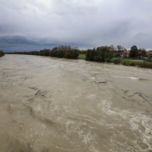 Zagreb: Nabujala Sava kod Podsusedskog mosta nosi naplavine