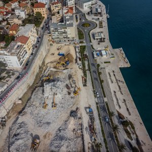 Pogled iz zraka na sravnjeni hotel Marjan u Splitu