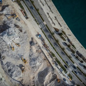 Pogled iz zraka na sravnjeni hotel Marjan u Splitu