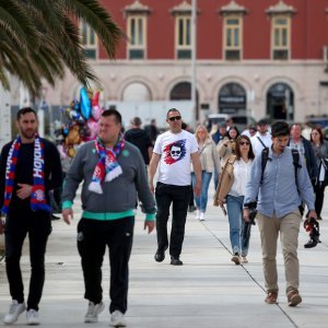 Hajdukovi navijači u Splitu uoči utakmice polufinala Kupa
