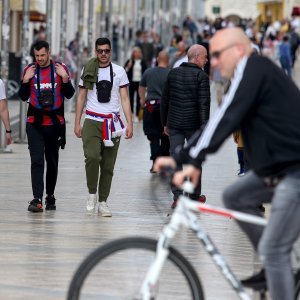 Hajdukovi navijači u Splitu uoči utakmice polufinala Kupa