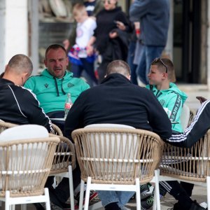 Hajdukovi navijači u Splitu uoči utakmice polufinala Kupa