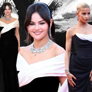 Poznate dame u crno-bijelim haljinama u Cannesu