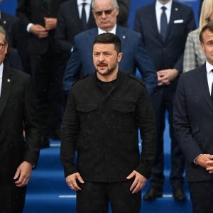 Keir Starmer, Volodimir Zelenski, Emmanuel Macron
