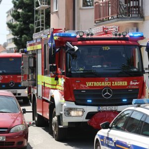 Požar na krovištu kuće na Trešnjevci
