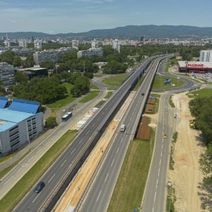Radovi u Sarajevskoj ulici u Zagrebu snimljeni iz zraka