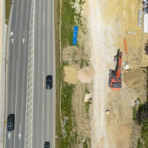Radovi u Sarajevskoj ulici u Zagrebu snimljeni iz zraka