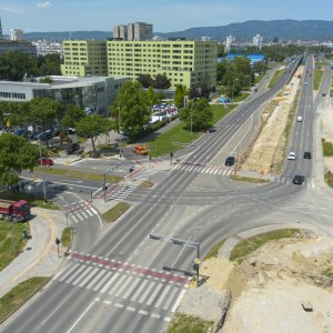 Radovi u Sarajevskoj ulici u Zagrebu snimljeni iz zraka
