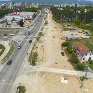 Radovi u Sarajevskoj ulici u Zagrebu snimljeni iz zraka