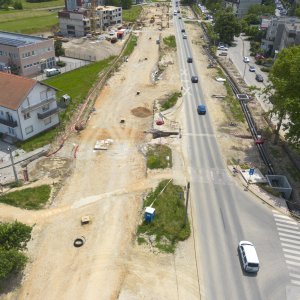 Radovi u Sarajevskoj ulici u Zagrebu snimljeni iz zraka