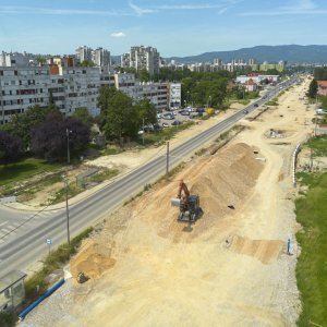 Radovi u Sarajevskoj ulici u Zagrebu snimljeni iz zraka