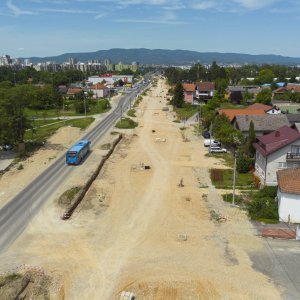 Radovi u Sarajevskoj ulici u Zagrebu snimljeni iz zraka
