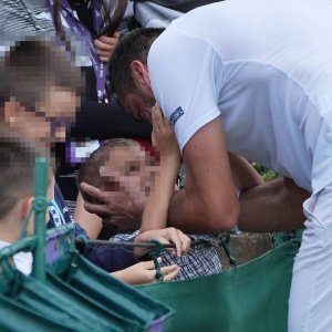 Marin Čilić sa sinom nakon pobjede