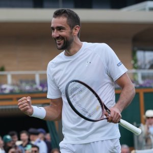 Marin Čilić sa sinom nakon pobjede