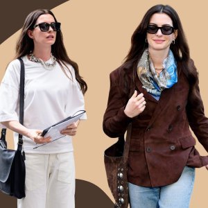 Anne Hathaway na setu filma 'Vrag nosi Pradu 2'