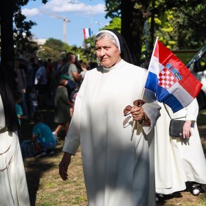 Građani s raznih lokacija prate vojni mimohod