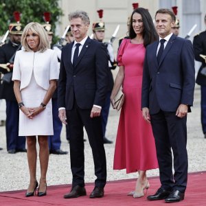 Brigitte Macron, Robert Golob, Tina Gaber, Emmanuel Macron
