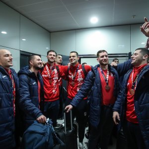 Doček rukometaša u Zračnoj luci Franjo Tuđman