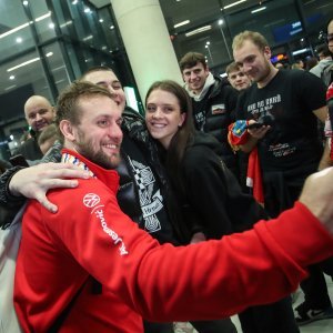 Doček rukometaša u Zračnoj luci Franjo Tuđman