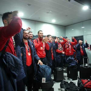Doček rukometaša u Zračnoj luci Franjo Tuđman