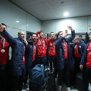 Doček rukometaša u Zračnoj luci Franjo Tuđman