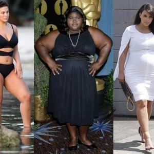 Ashley Graham, Gabourey Sidibe i Kim Kardashian